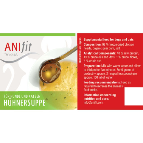 Hond Kat Accessories B.A.R.F. Snacks Voedingssupplementen Kippensoep 80g 1 Stuk -4- Anifit